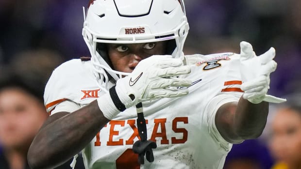 Worthy during No. 3 Texas’s 37-31 loss to No. 2 Washington in the Sugar Bowl on Jan. 1, 2024.